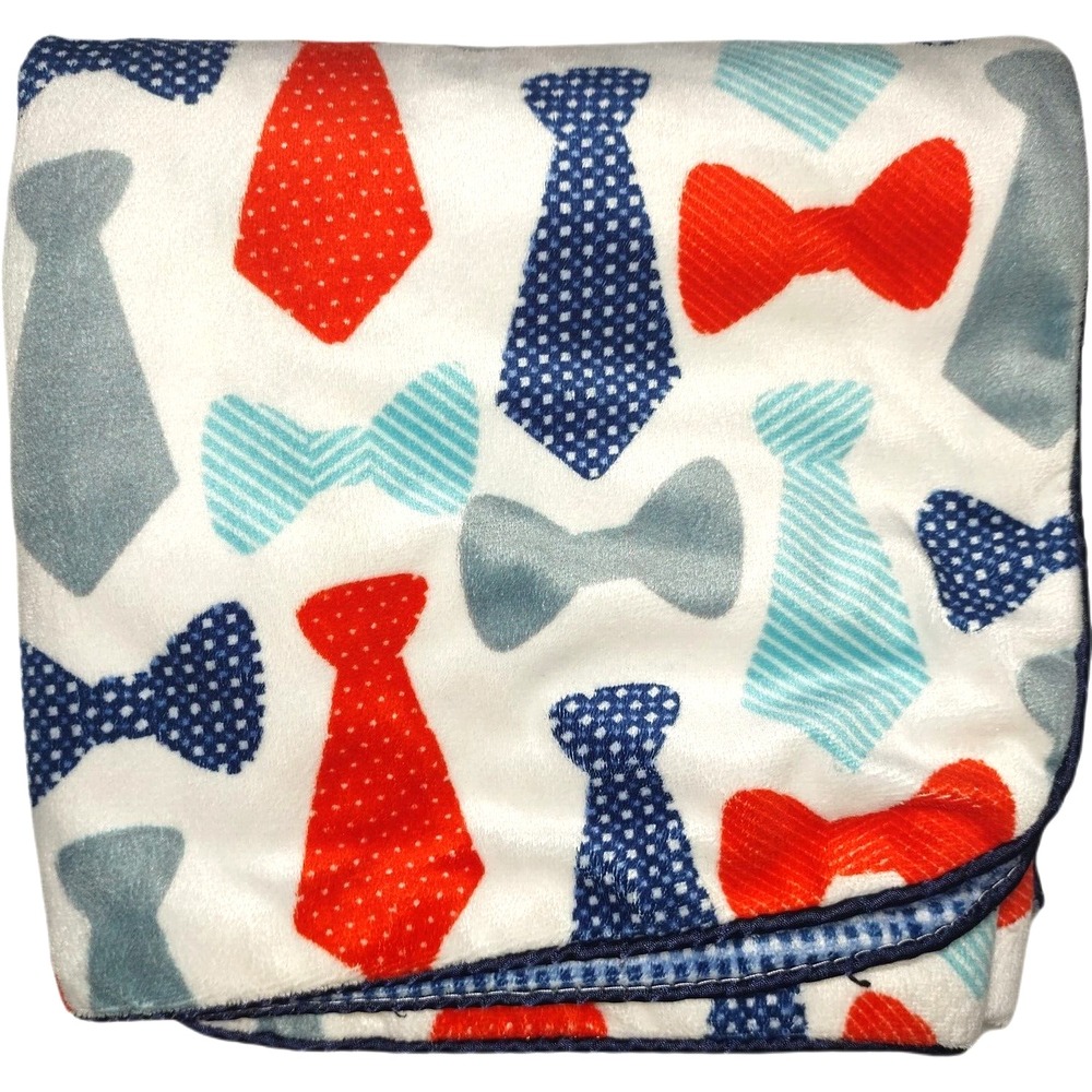 SL Home Fashions Neck Bow Tie Baby‎ Blanket Blue White Gingham RN# 119741 Boy